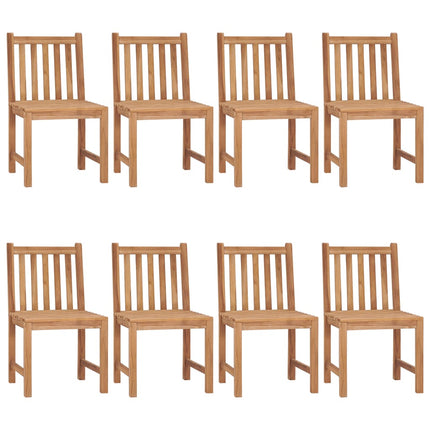 Patio Chairs 8 pcs with Cushions Solid Teak Wood