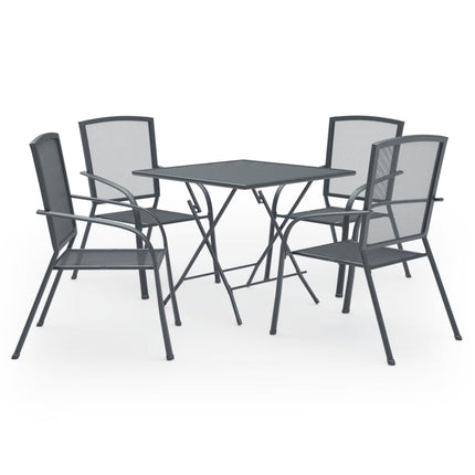 5 Piece Patio Dining Set Steel Anthracite