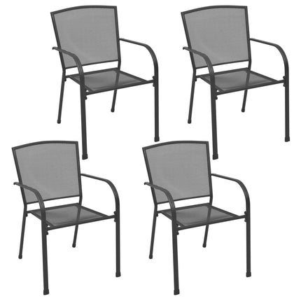 5 Piece Patio Dining Set Steel Anthracite