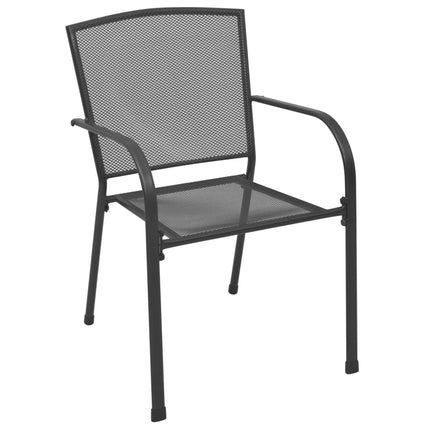 5 Piece Patio Dining Set Steel Anthracite
