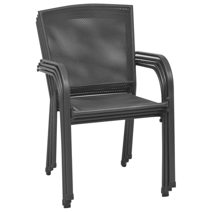 5 Piece Patio Dining Set Steel Anthracite