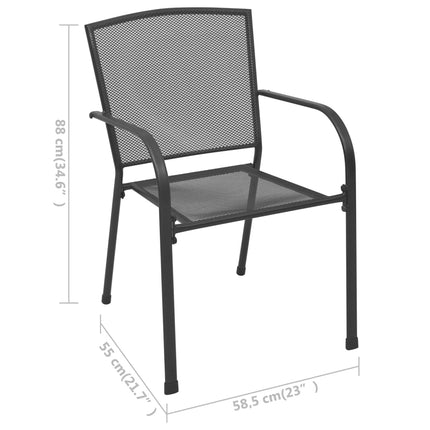 5 Piece Patio Dining Set Steel Anthracite