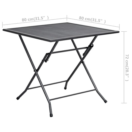 5 Piece Patio Dining Set Steel Anthracite