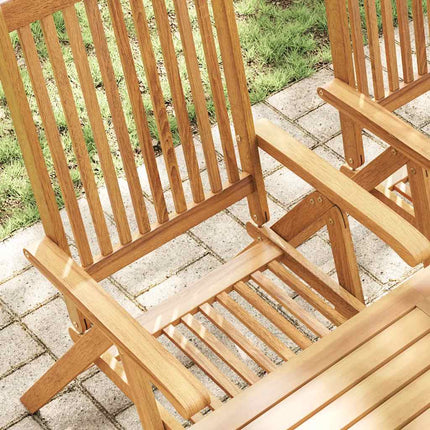 Folding Patio Chairs 8 pcs Solid Acacia Wood