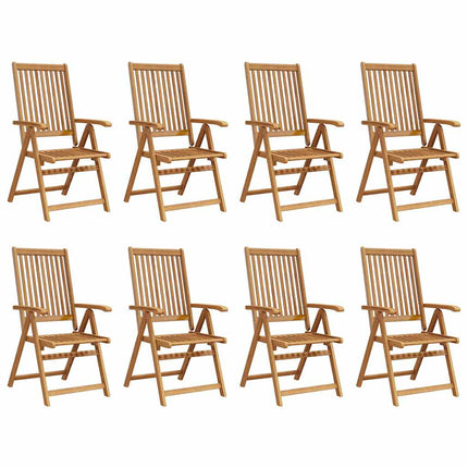 Folding Patio Chairs 8 pcs Solid Acacia Wood