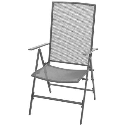 3 Piece Patio Dining Set Steel Anthracite