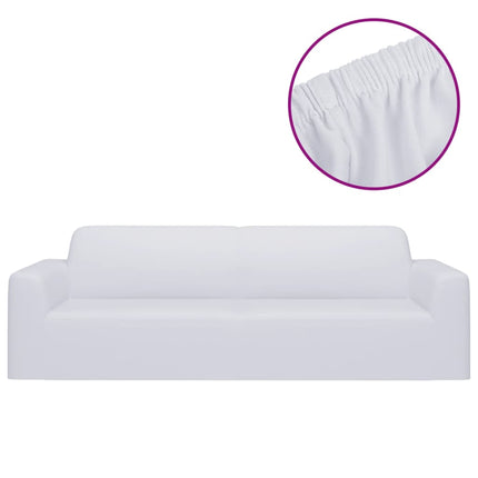 Couch Slipcover White Polyester jersey Fits most 3-seater sofas