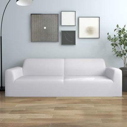 Couch Slipcover White Polyester jersey Fits most 3-seater sofas