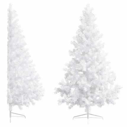 Artificial Half Pre-lit Christmas Tree with Stand White 70.9" PVC