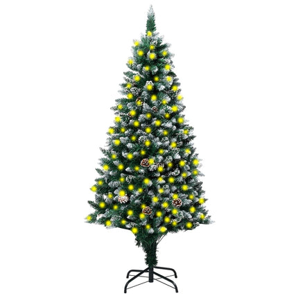Artificial Christmas Tree LEDs&Pine Cones&White Snow 94.5