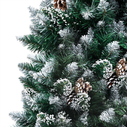 Artificial Christmas Tree LEDs&Pine Cones&White Snow 94.5