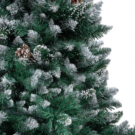 Artificial Christmas Tree LEDs&Pine Cones&White Snow 94.5