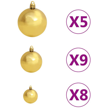 Artificial Pre-lit Christmas Tree with Ball Set White 47.2