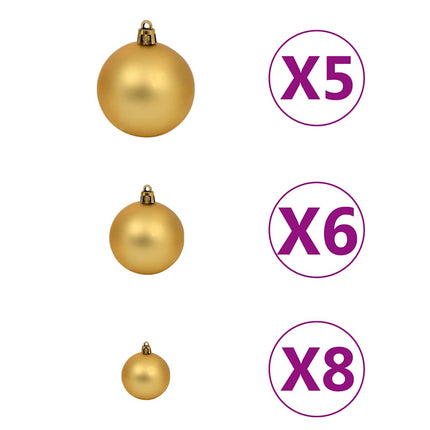 Artificial Pre-lit Christmas Tree with Ball Set White 59.1