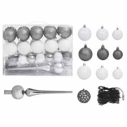 Artificial Half Pre-lit Christmas Tree with Ball Set White 70.9