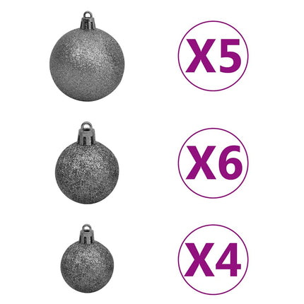Artificial Pre-lit Christmas Tree with Ball Set 70.9" 564 Branches