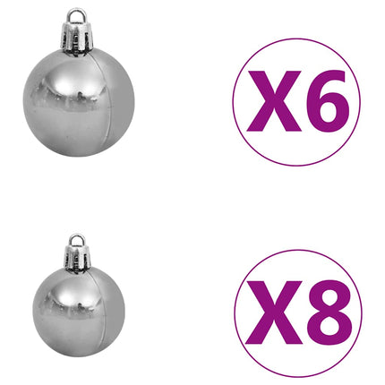 Artificial Pre-lit Christmas Tree with Ball Set White 47.2