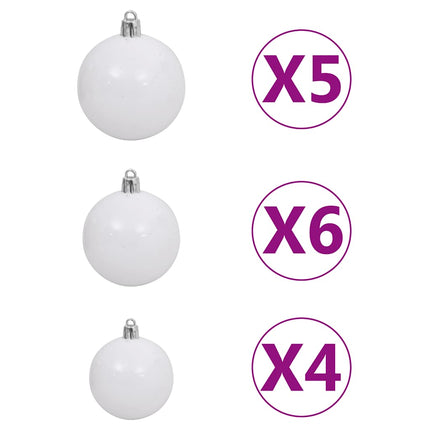 Artificial Pre-lit Christmas Tree with Ball Set White 59.1