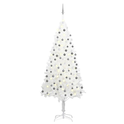 Artificial Pre-lit Christmas Tree with Ball Set White 94.5
