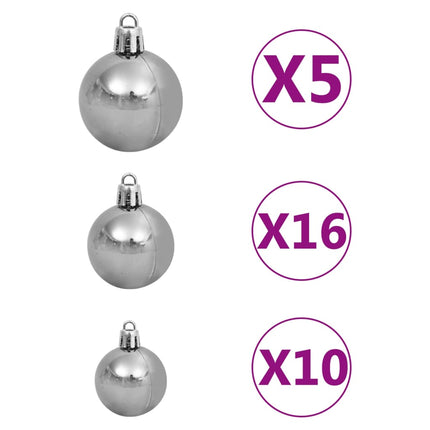 Artificial Pre-lit Christmas Tree with Ball Set White 94.5