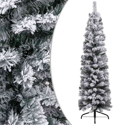 Slim Artificial Pre-lit Christmas Tree with Ball Set Green 59.1