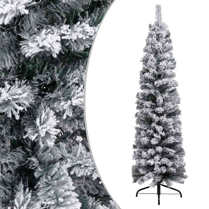 Slim Artificial Pre-lit Christmas Tree with Ball Set Green 59.1