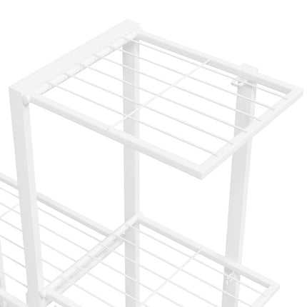 Flower Stand with Wheel 37.2"x9.8"x36.4" White Metal