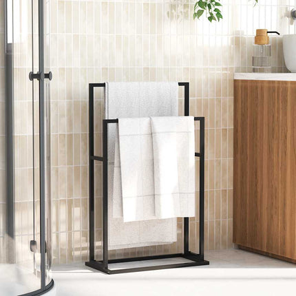Freestanding Towel Rack Black 18.9"x9.4"x30.9" Iron