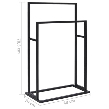 Freestanding Towel Rack Black 18.9"x9.4"x30.9" Iron