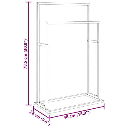 Freestanding Towel Rack Black 18.9"x9.4"x30.9" Iron