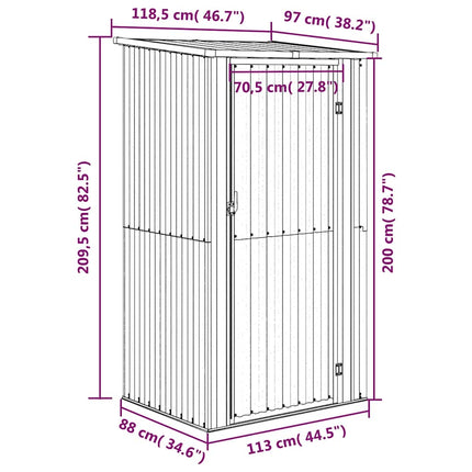 Garden Shed Grey Galvanized steel, plastic 46.7x38.2x82.5 in