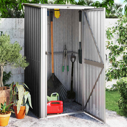 Garden Shed Anthracite 46.7"x38.2"x82.5" Galvanized Steel
