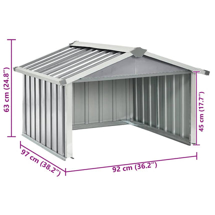 Garden Robot Lawnmower Shed 36.2"x38.2"x24.8" Galvanized Steel Gray