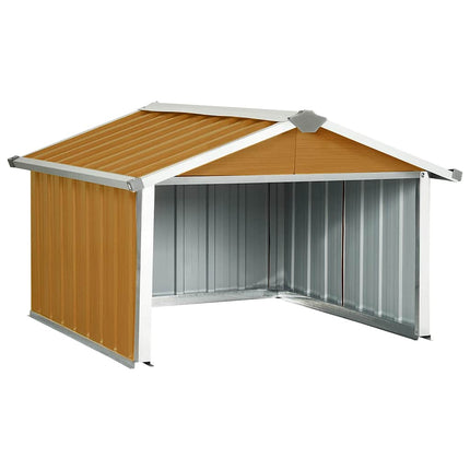 Garden Robot Lawnmower Shed 36.2"x38.2"x24.8" Galvanized Steel Brown