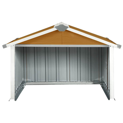 Garden Robot Lawnmower Shed 36.2"x38.2"x24.8" Galvanized Steel Brown