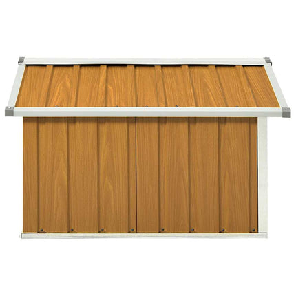 Garden Robot Lawnmower Shed 36.2"x38.2"x24.8" Galvanized Steel Brown
