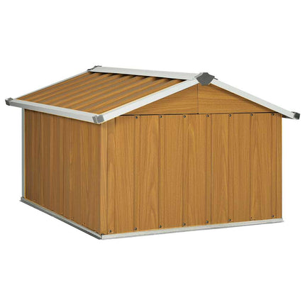 Garden Robot Lawnmower Shed 36.2"x38.2"x24.8" Galvanized Steel Brown