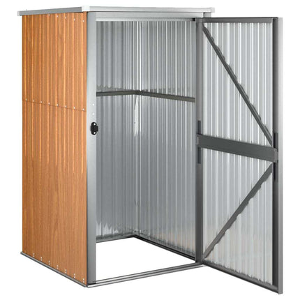 Garden Tool Shed Brown 34.6"x35"x63.4" Galvanized Steel