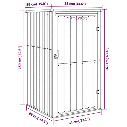 Garden Tool Shed Brown 34.6"x35"x63.4" Galvanized Steel