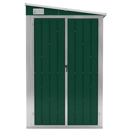 Wall-mounted Garden Shed Green 46.5"x76.4"x70.1" Galvanized Steel