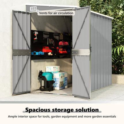 Wall-mounted Garden Shed Gray 46.5"x76.4"x70.1" Galvanized Steel