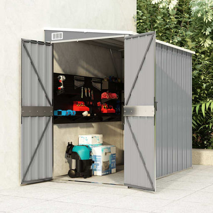 Wall-mounted Garden Shed Gray 46.5"x76.4"x70.1" Galvanized Steel