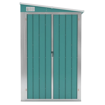 Wall-mounted Garden Shed Green 46.5"x113.4"x70.1" Galvanized Steel