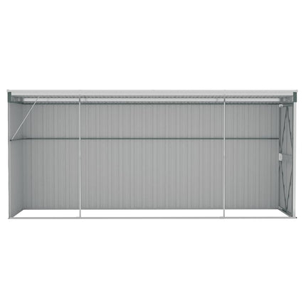 Wall-mounted Garden Shed Green 46.5"x150.4"x70.1" Galvanized Steel