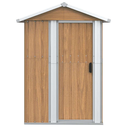 Garden Shed Brown Galvanized Steel 49.6 x 38.4 x 69.7 in