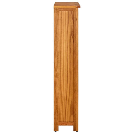 4-Tier Bookcase 27.6"x8.7"x43.3" Solid Oak Wood