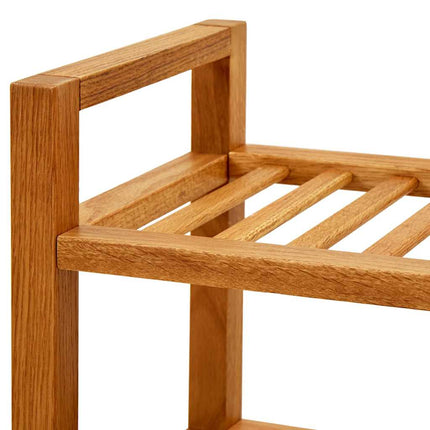 Shoe Rack with 5 Shelves 39.4"x10.6"x39.4" Solid Oak Wood