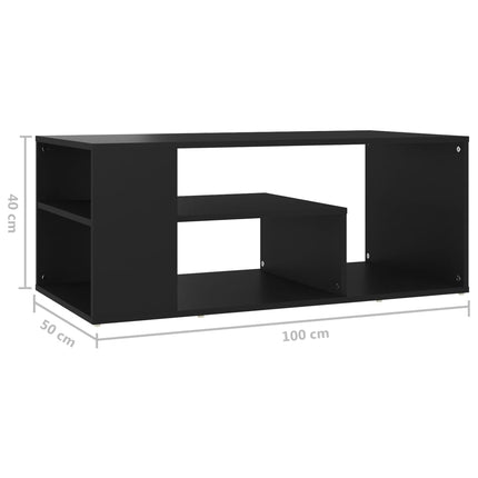 Coffee Table Black 39.4"x19.7"x15.7" Engineered Wood