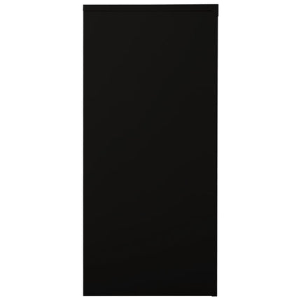 Sliding Door Cabinet Black 35.4"x15.7"x35.4" Steel