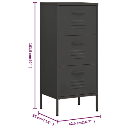 Storage Cabinet Anthracite 16.7"x13.8"x40" Steel